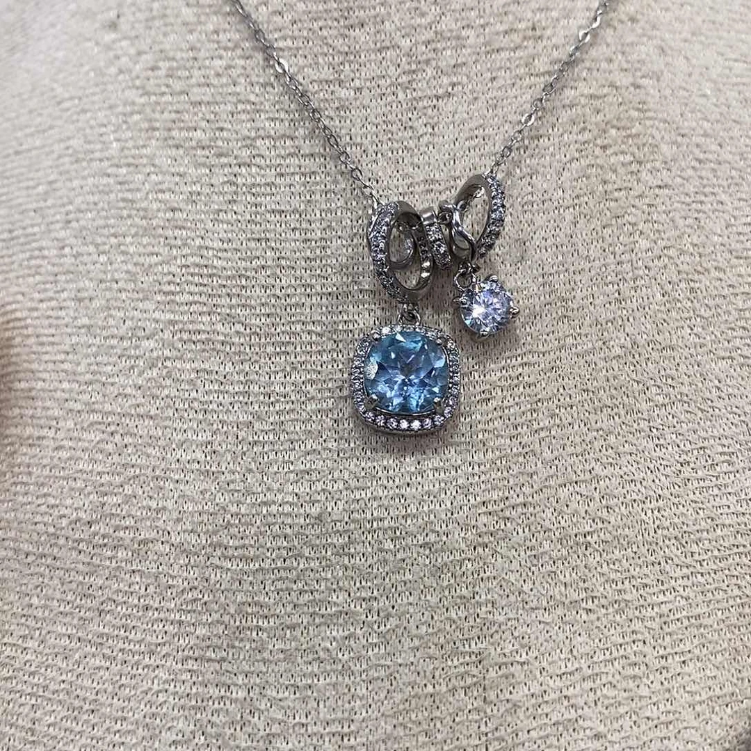 托帕石颈饰银S925镶嵌