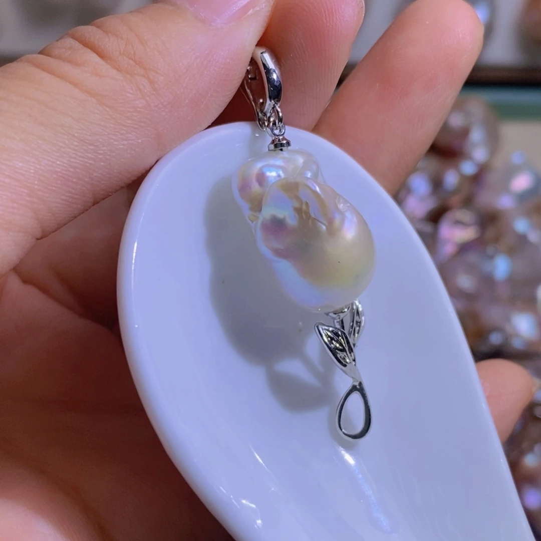 淡水珍珠银S925镶嵌淡水珍珠