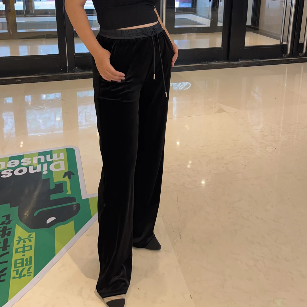 2025新款时尚大气经典百搭丝绒女装长裤