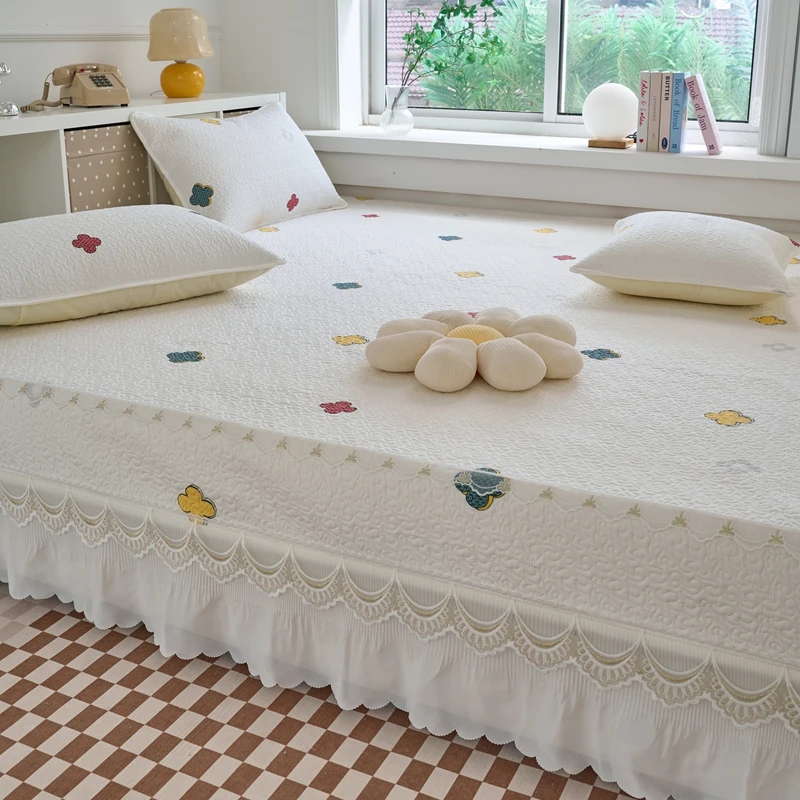 定做纯棉床盖单件全棉榻榻米大炕床单夹棉加厚防滑垫床套罩三件套