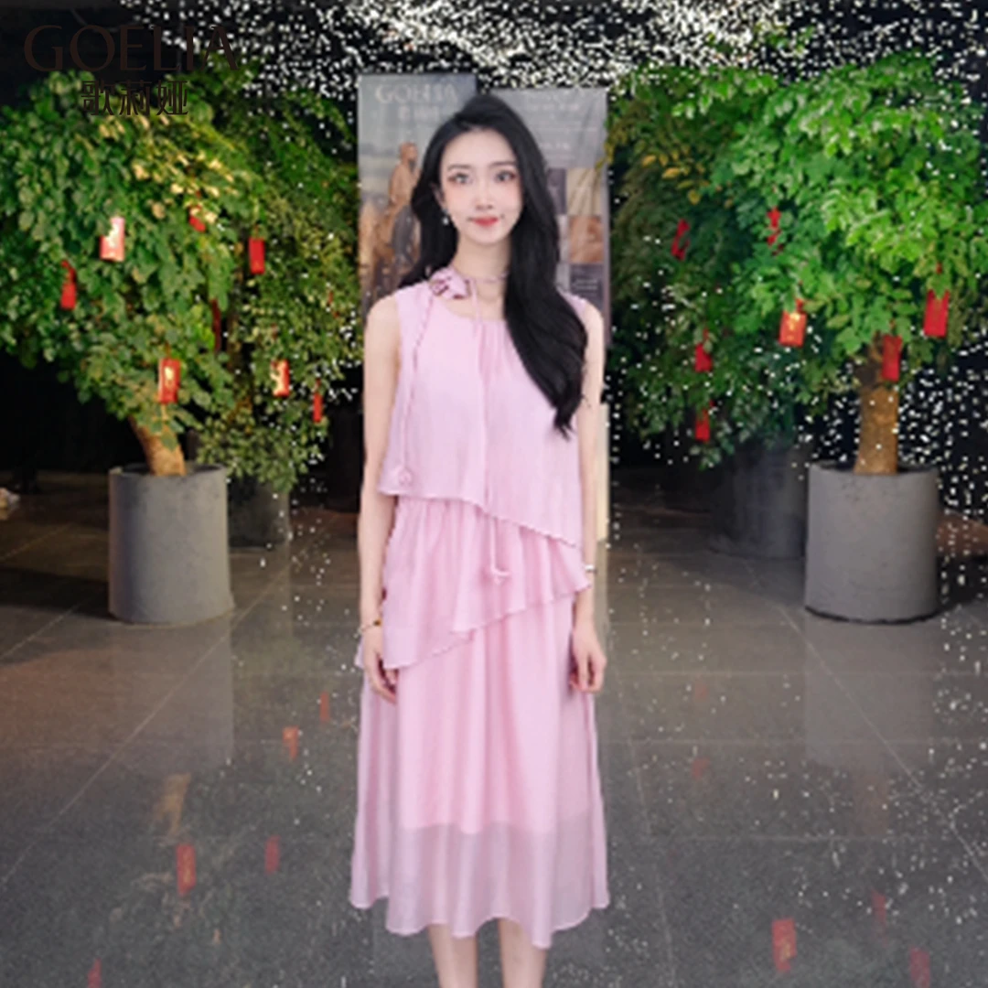 歌莉娅 夏季新品  圆领无袖连衣裙 1E4R4K190