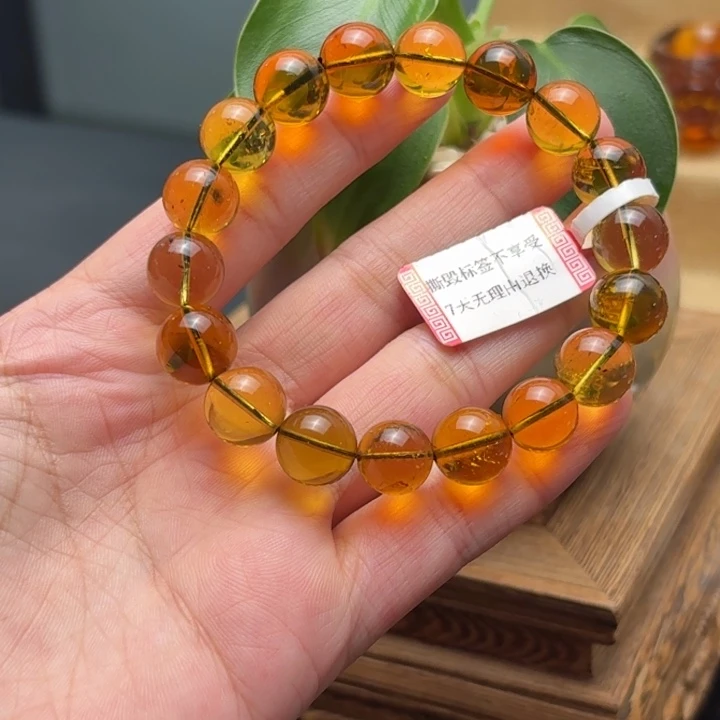 琥珀未镶嵌珠宝奇石10.7mm茶宝
