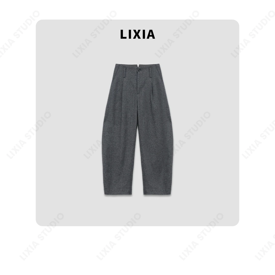 LIXIA【清雅加州梦】轻奢高级感含羊羊无弹长裤-A7980