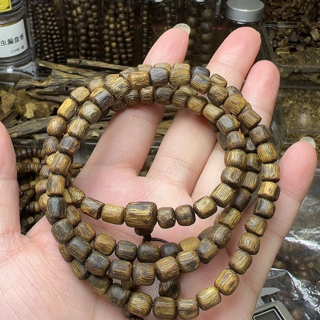 沉香手串随形桶珠流油王多圈