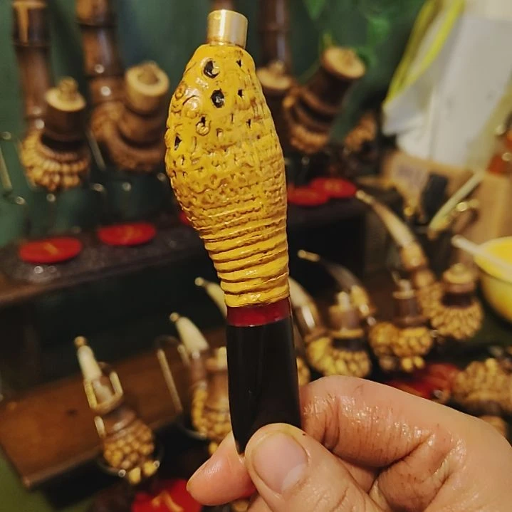 周***生贵州特色竹根烟斗工艺品手把件