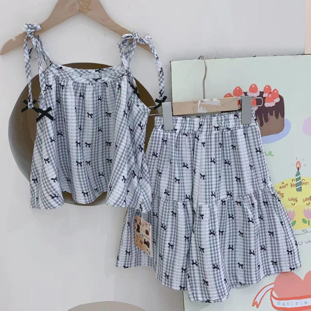 【线下品牌童装】女童夏季韩版棉质休闲吊带套装 251676