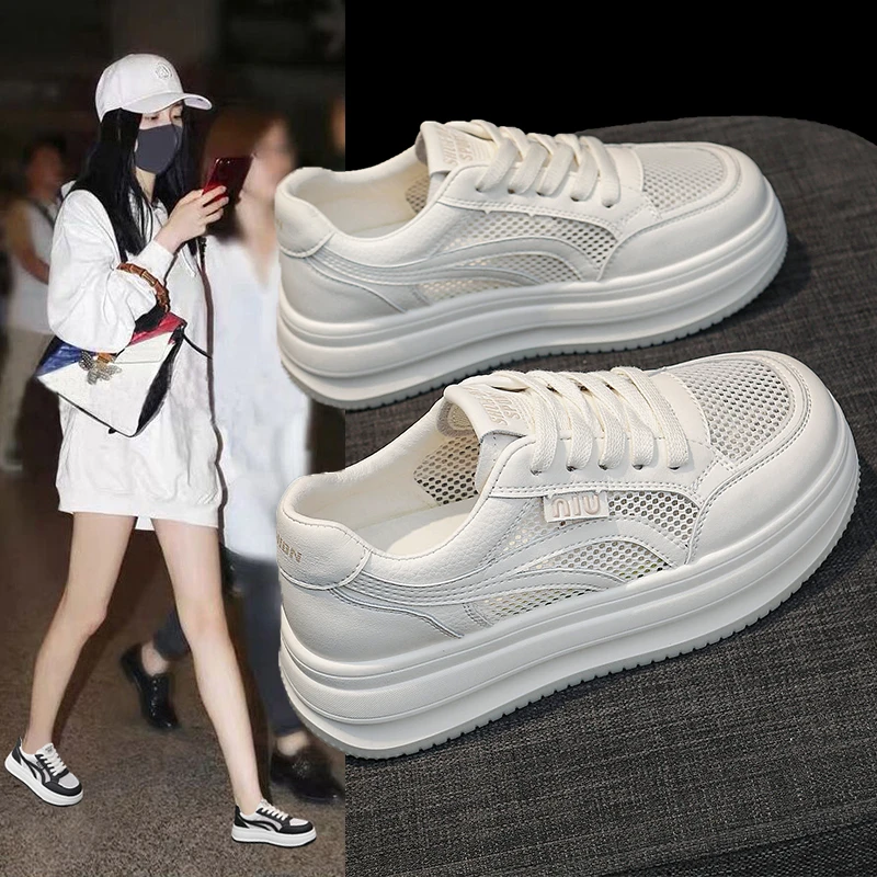运动休闲鞋透气网面夏季时尚小白鞋子网红城市游牧风学生板鞋