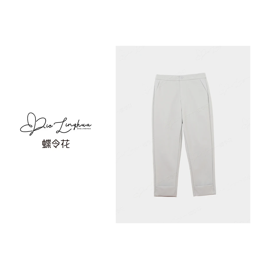 蝶令花夏季韩版休闲舒适时尚弹力潮流户外直筒宽松女裤B-23540