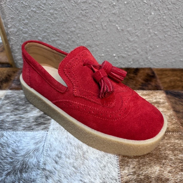 018-6新款超级好看秋季新款复古手工松糕厚底短靴帅气马丁靴带系