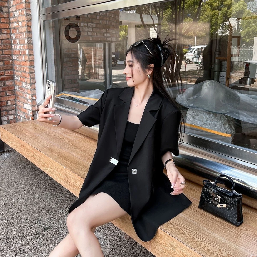半袖西装外套女夏季新款韩版宽松设计感短袖休闲高级感小西服