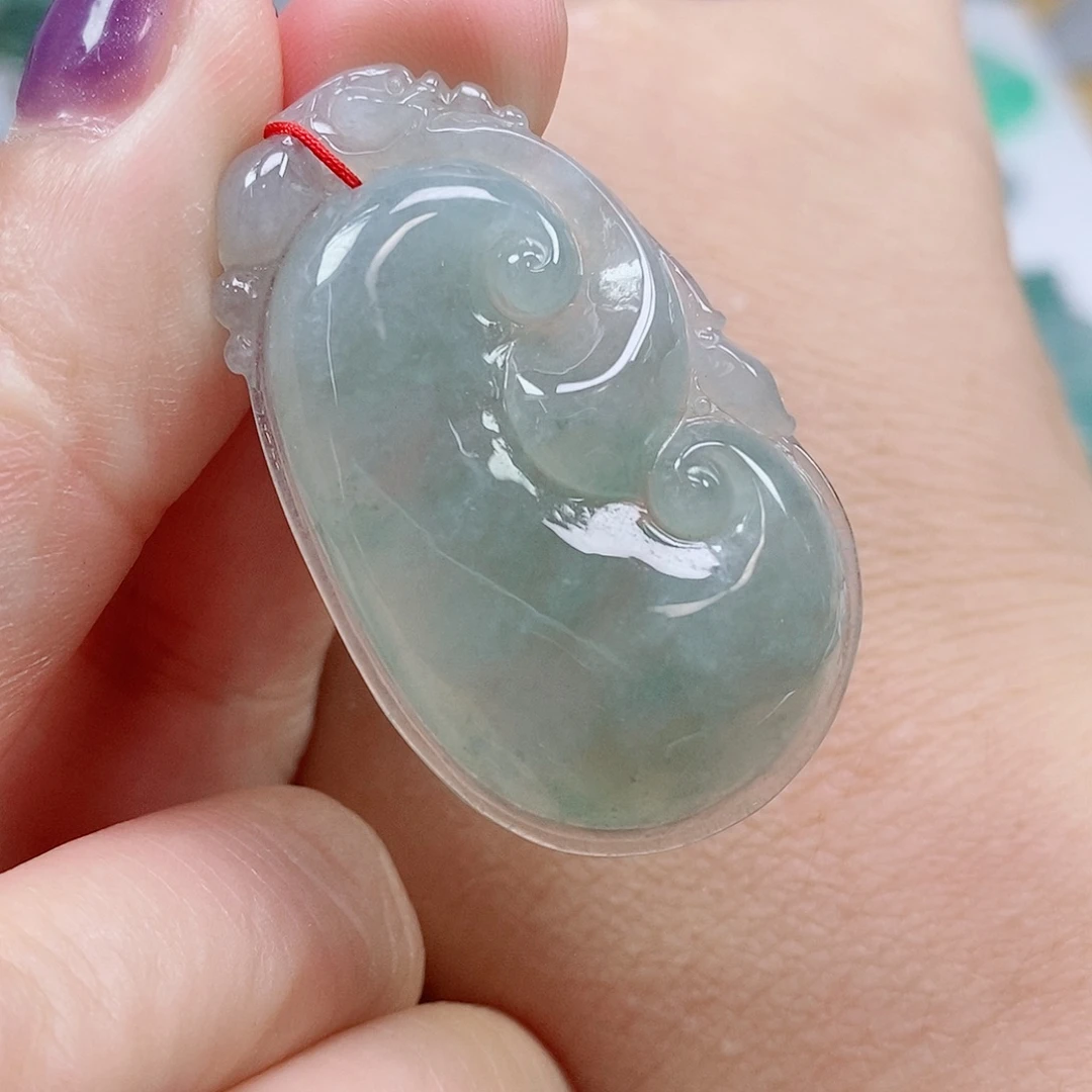 翡翠未镶嵌颈饰天然缅甸翡翠A货如意