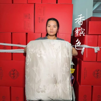 【栖桑记·栖花间】100%纯蚕丝被秋冬被结婚送人春高档纯色丝