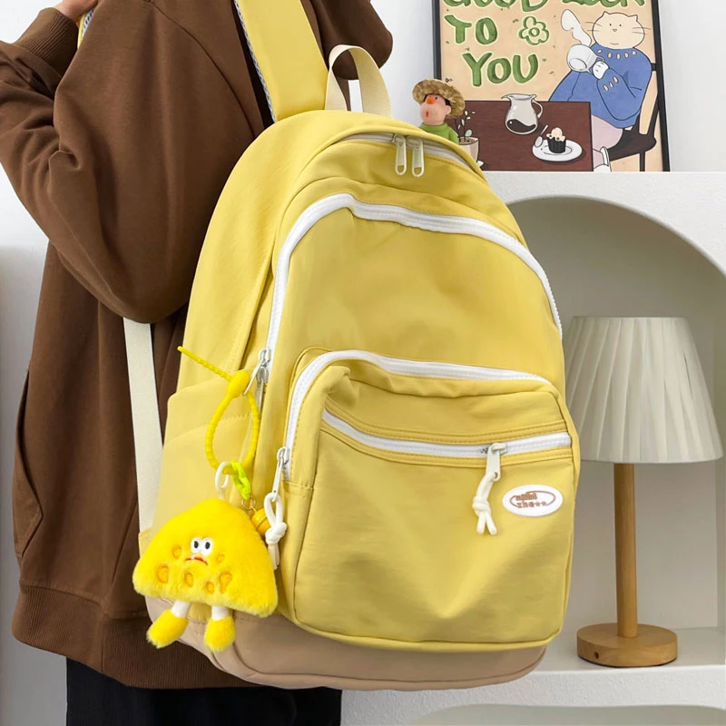 书包ins森系百搭初中高中生大学生大容量高颜值外出慵懒风双肩包