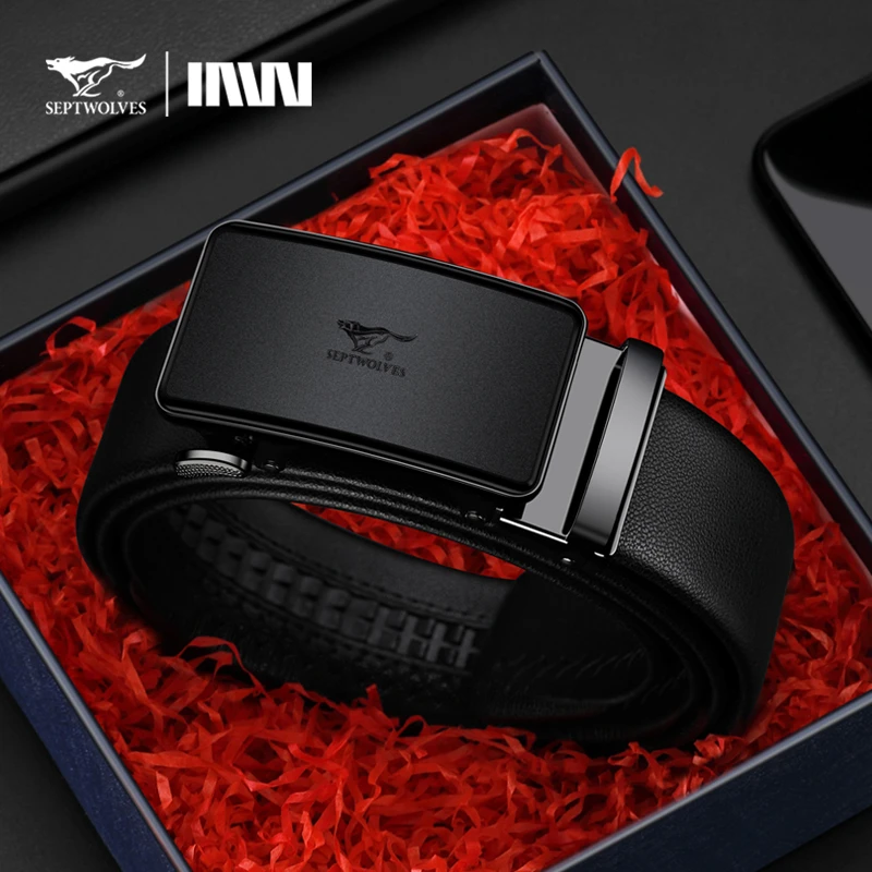 七匹狼皮带男士真皮2025新款正品自动扣牛皮腰带生日礼物休闲裤带