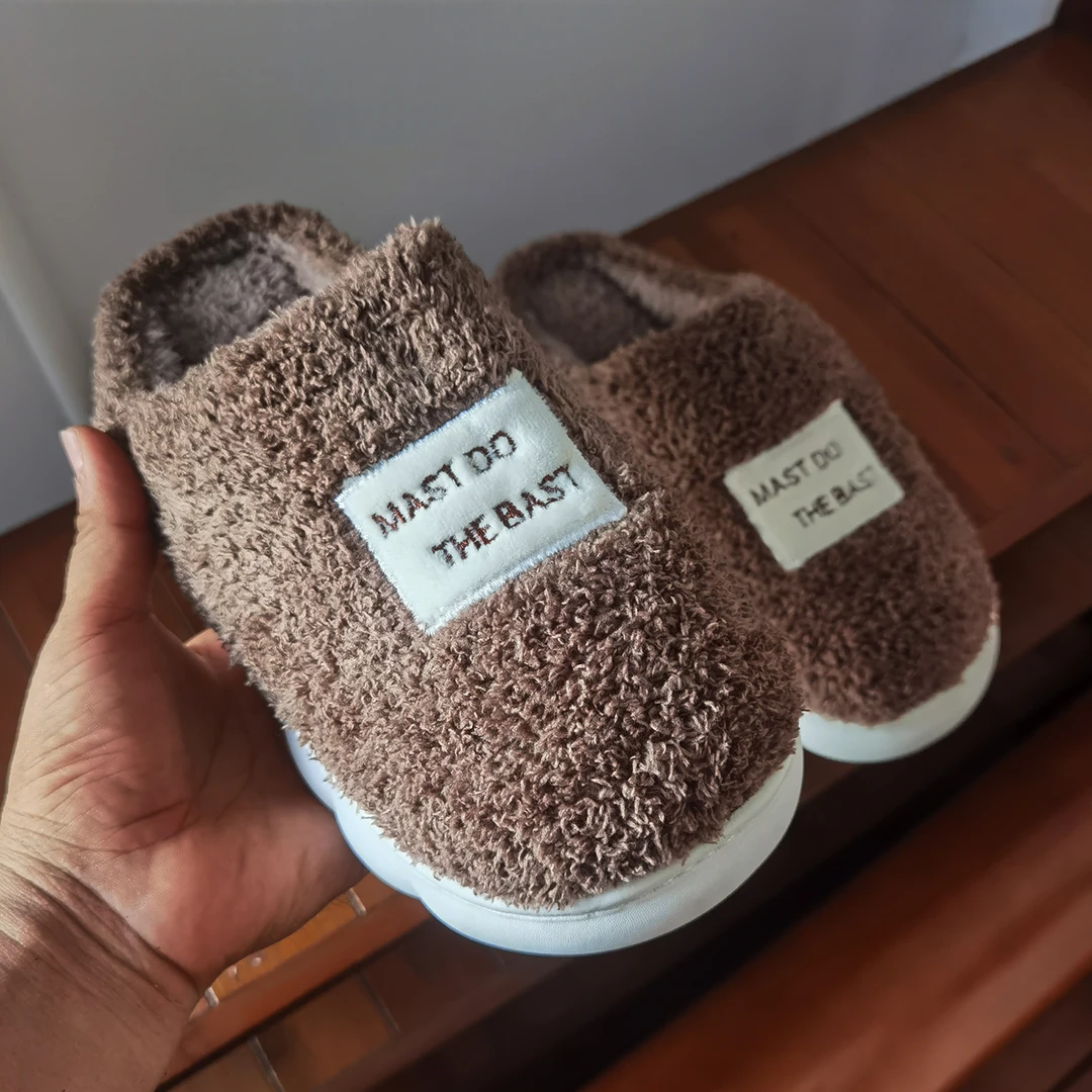 秋冬加厚底防滑毛绒棉拖鞋男女情侣居家室内保暖家用