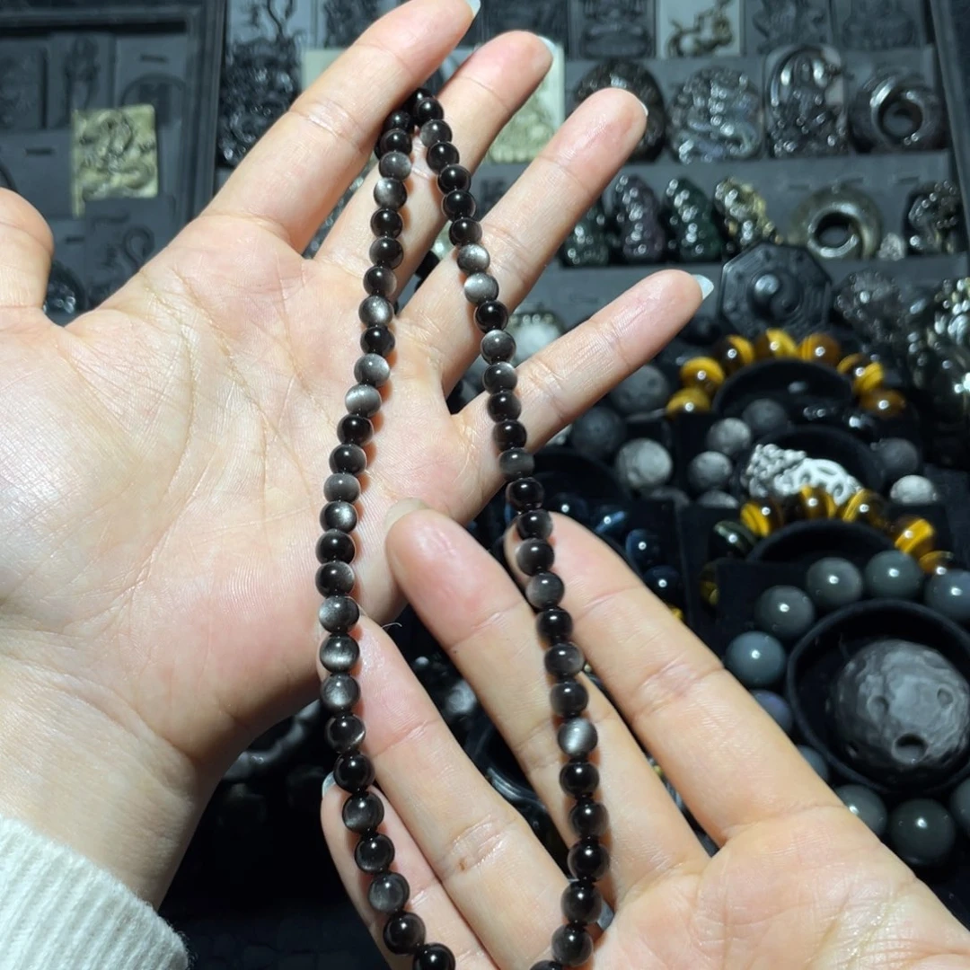 桥***袋黑曜岩未镶嵌珠宝奇石