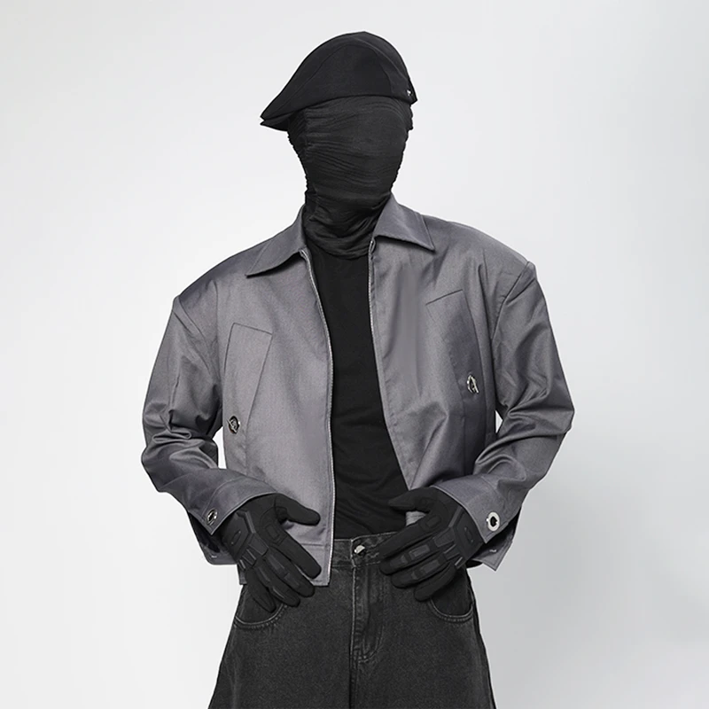 MANSON美式小众简约设计感金属设计夹克男高级感痞帅拉链外套短款