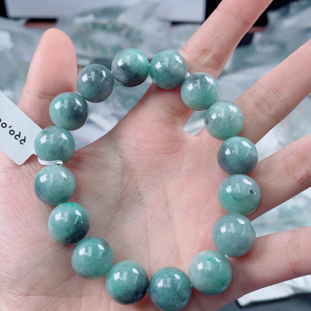 未镶嵌定制翡翠珠串13.7