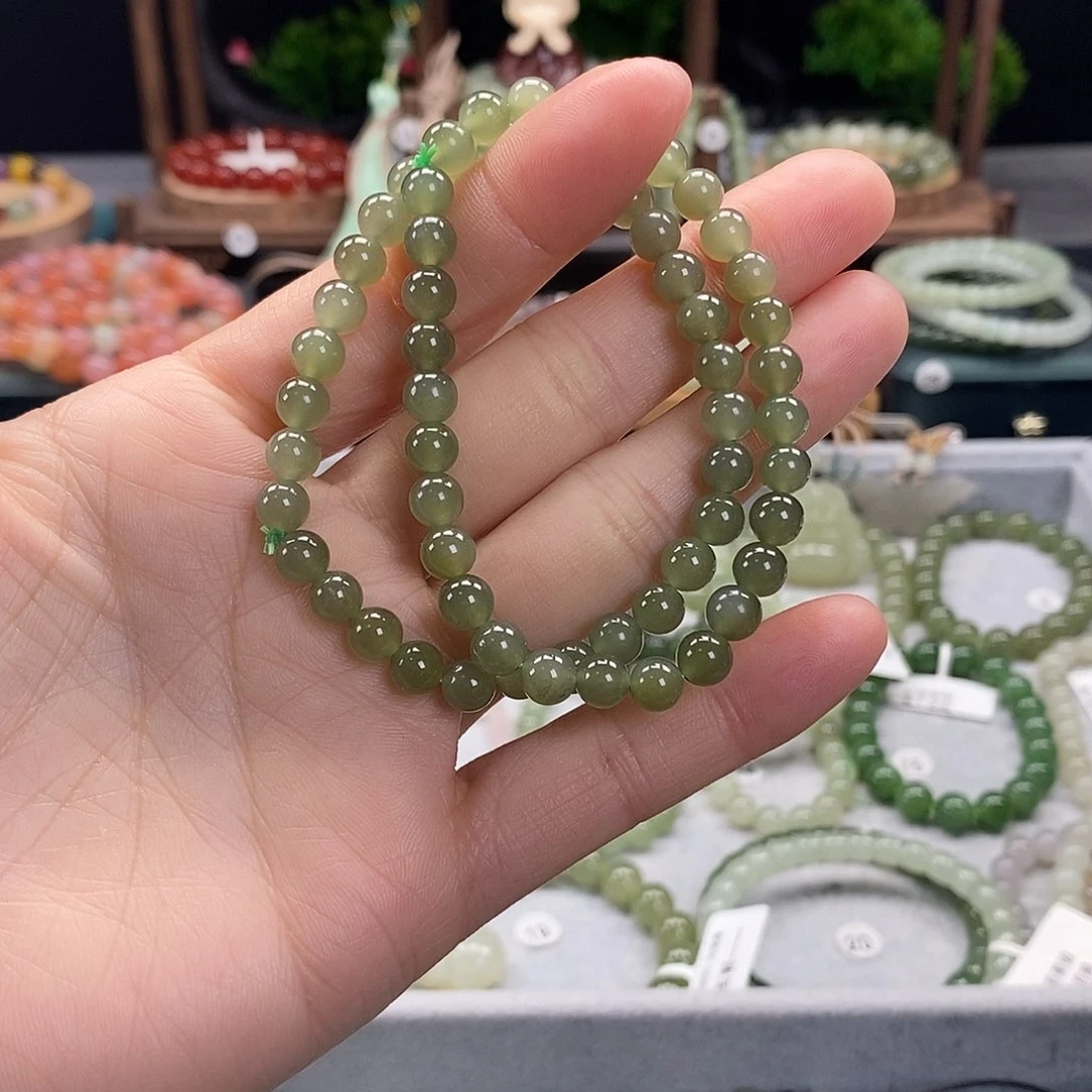 和田玉手链未镶嵌微瑕