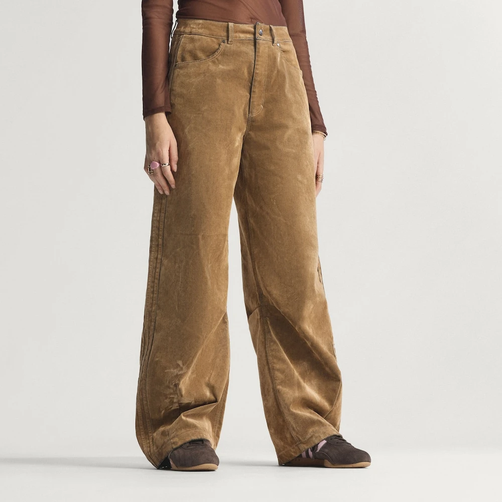 Adidas三叶草ADIBREAK BRUSHED TWILLPANT 绒面复古运动裤 JY2395
