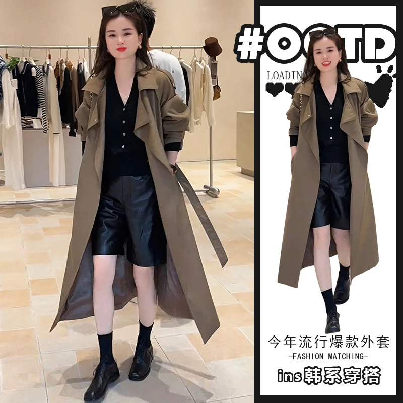多巴胺甜妹风外套女春秋2025新款高级感气质显瘦休闲中长款风衣潮
