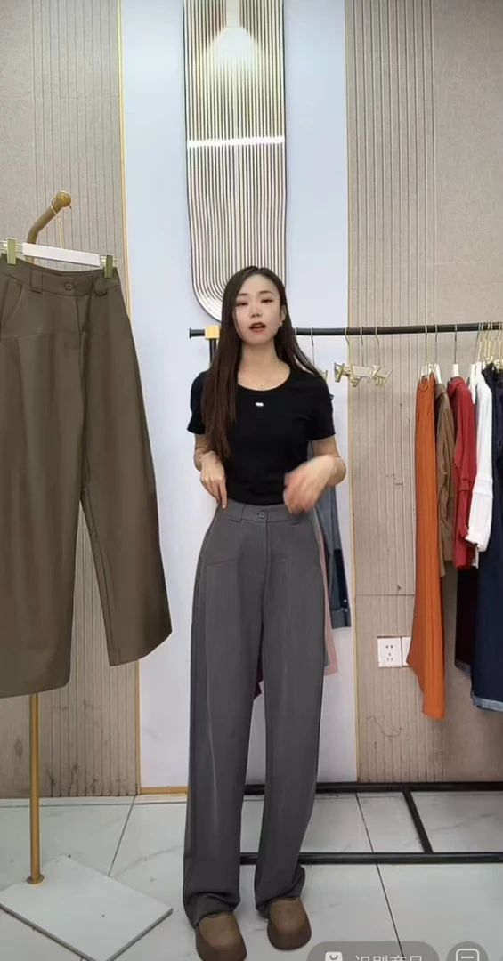 (裤长101CM)阔腿西装裤女高腰宽松显瘦窄版休闲垂感直筒裤子时尚