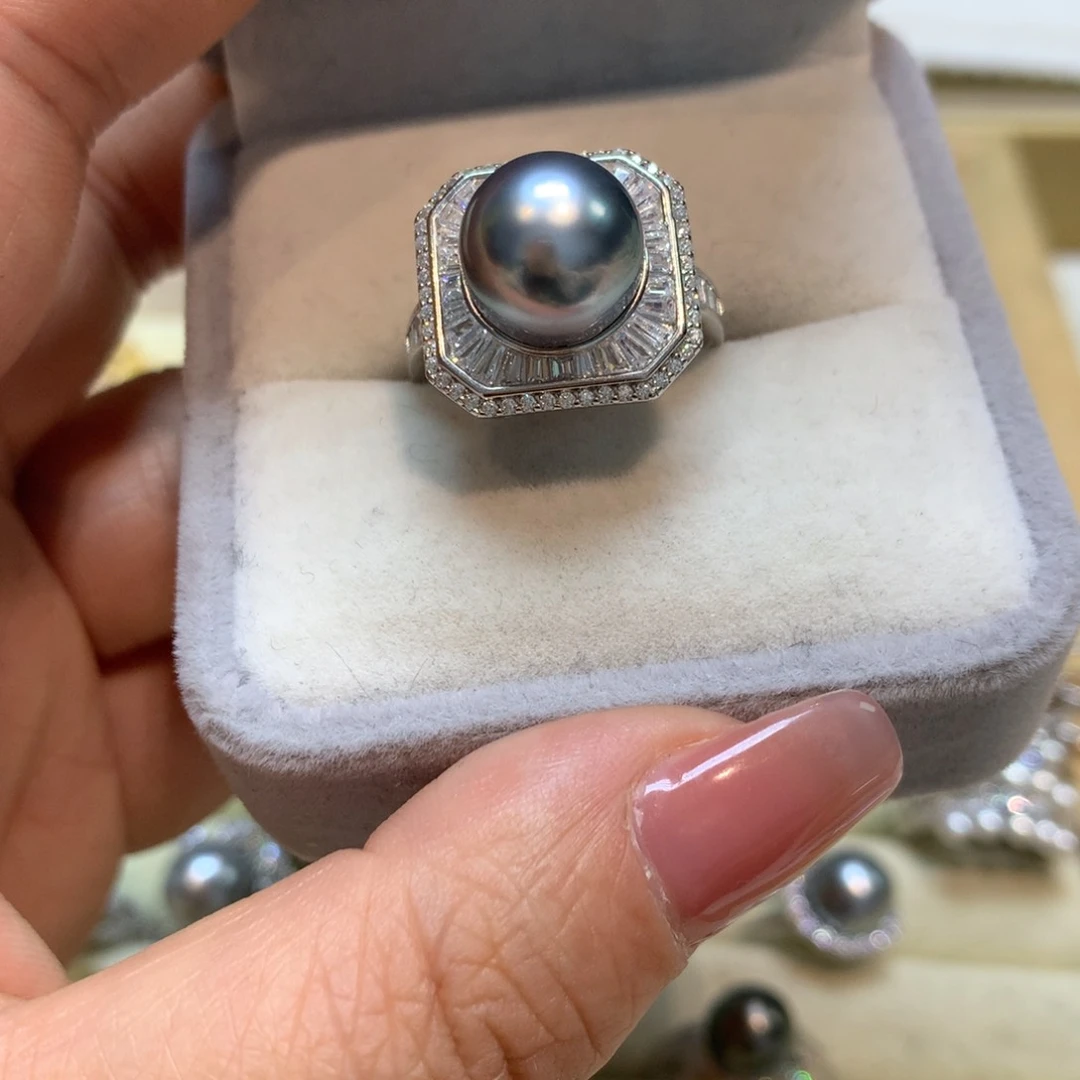 海水珍珠戒指银S925镶嵌