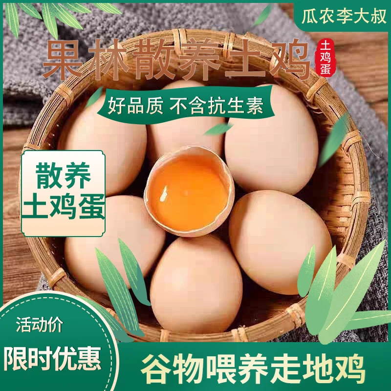 安徽皖南果林农场农家散养土鸡蛋土鸡蛋散养天然觅食营养50枚-现捡现发鸡蛋