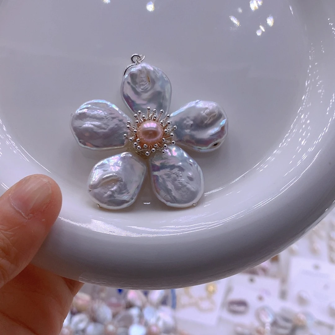 ****月淡水珍珠耳饰未镶嵌吊坠