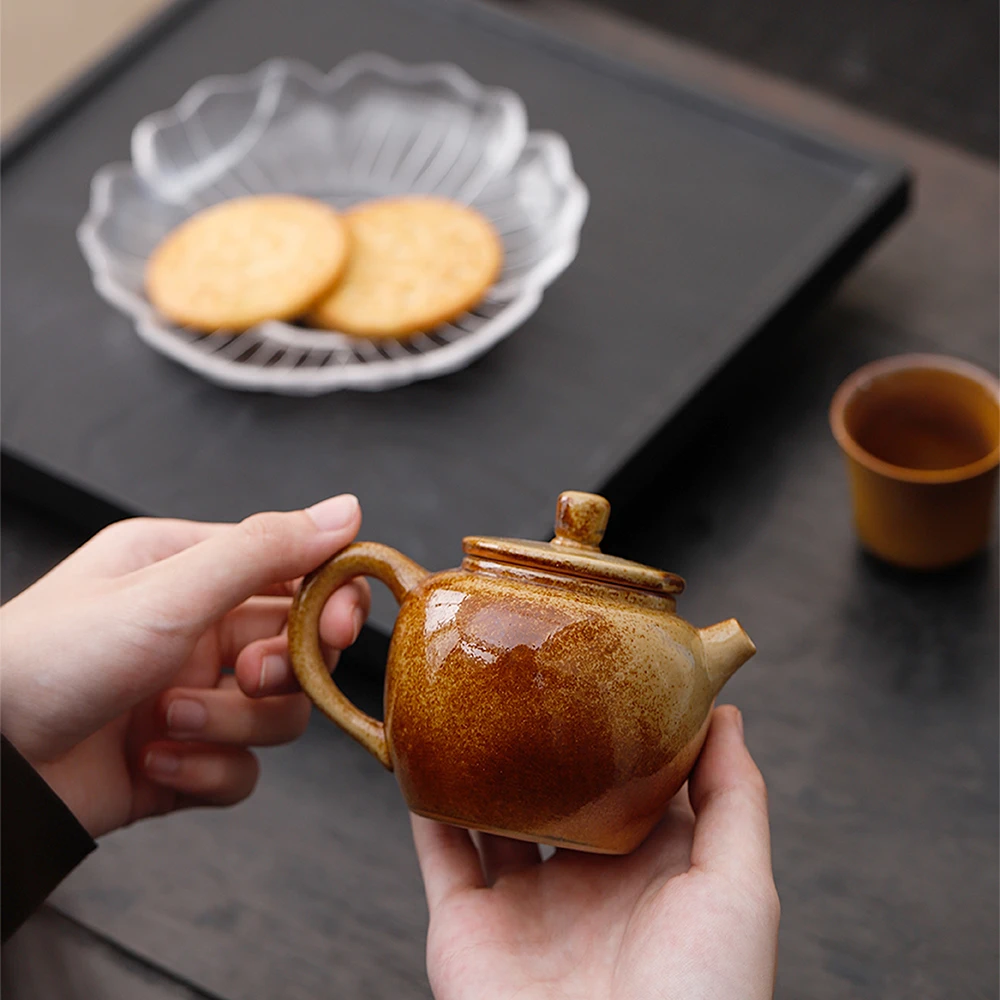 郎儿坊复古窑变茶壶陶瓷茶壶泡茶器单人单壶茶壶家用泡茶柴烧壶