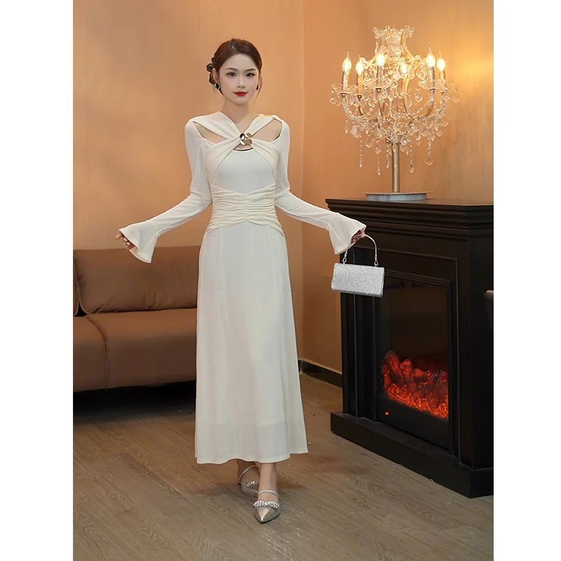 GERUIOUDIAN/格芮欧典3239法式轻奢性感设计感收腰显瘦长裙连衣裙