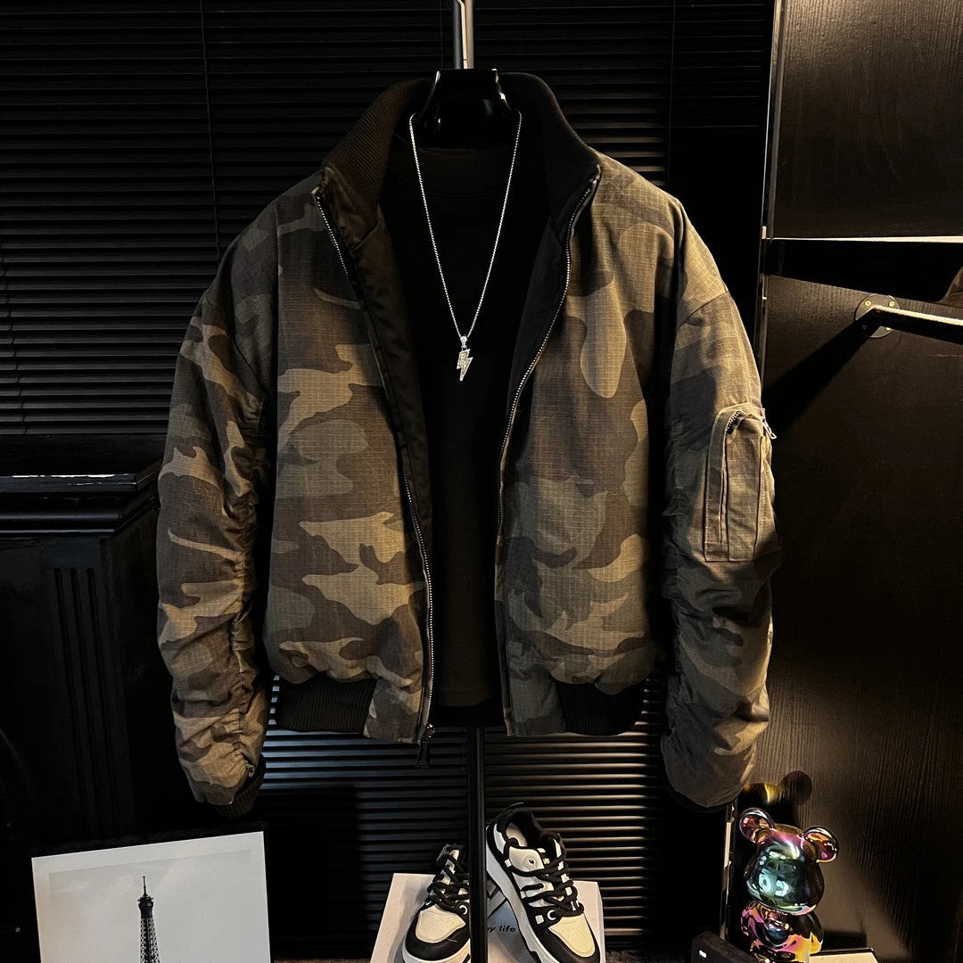 MZ-潮流迷彩加厚男款冬季两面穿棉服外套