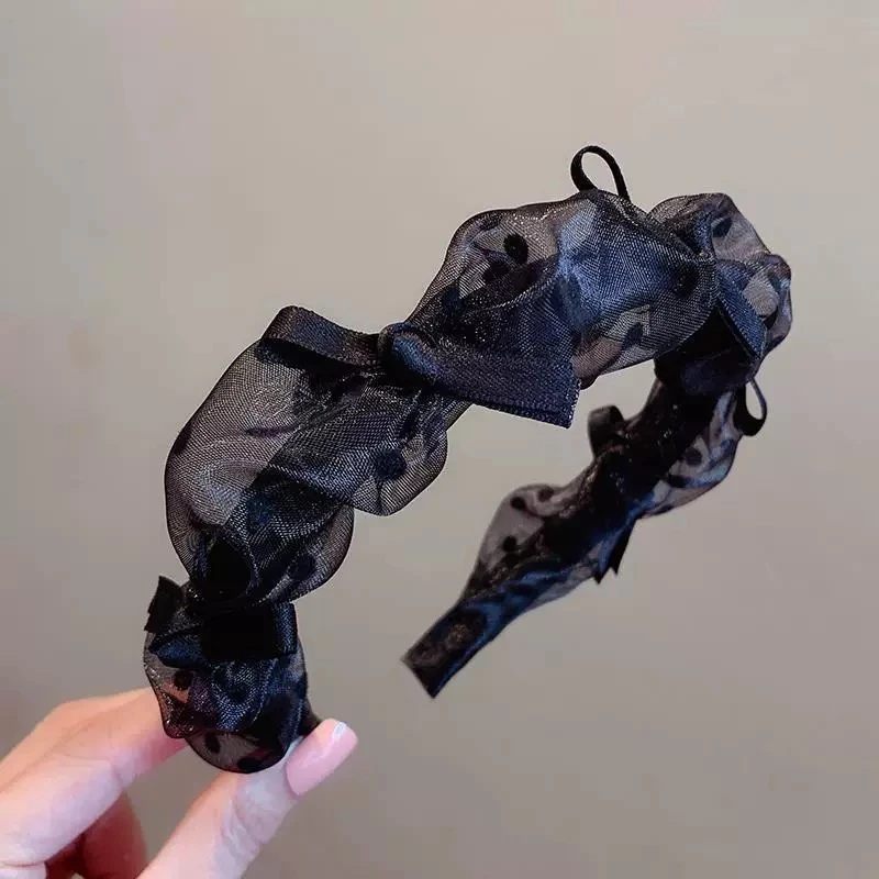 A波点蝴蝶结头饰发箍女款夏天发卡网红新款头箍高级感百搭2029