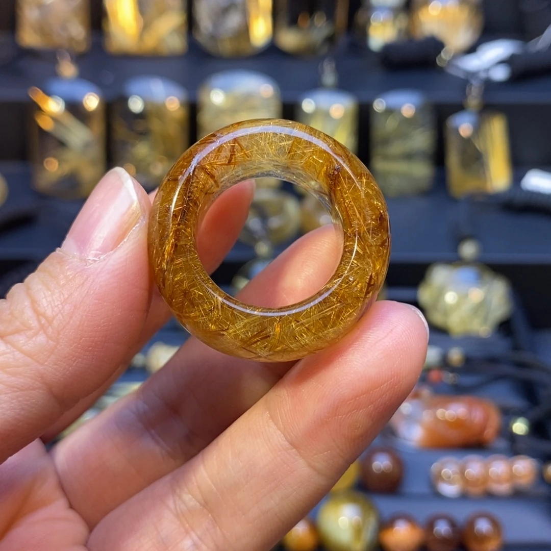 为***堂未镶嵌珠宝半成品发晶天然发晶戒指