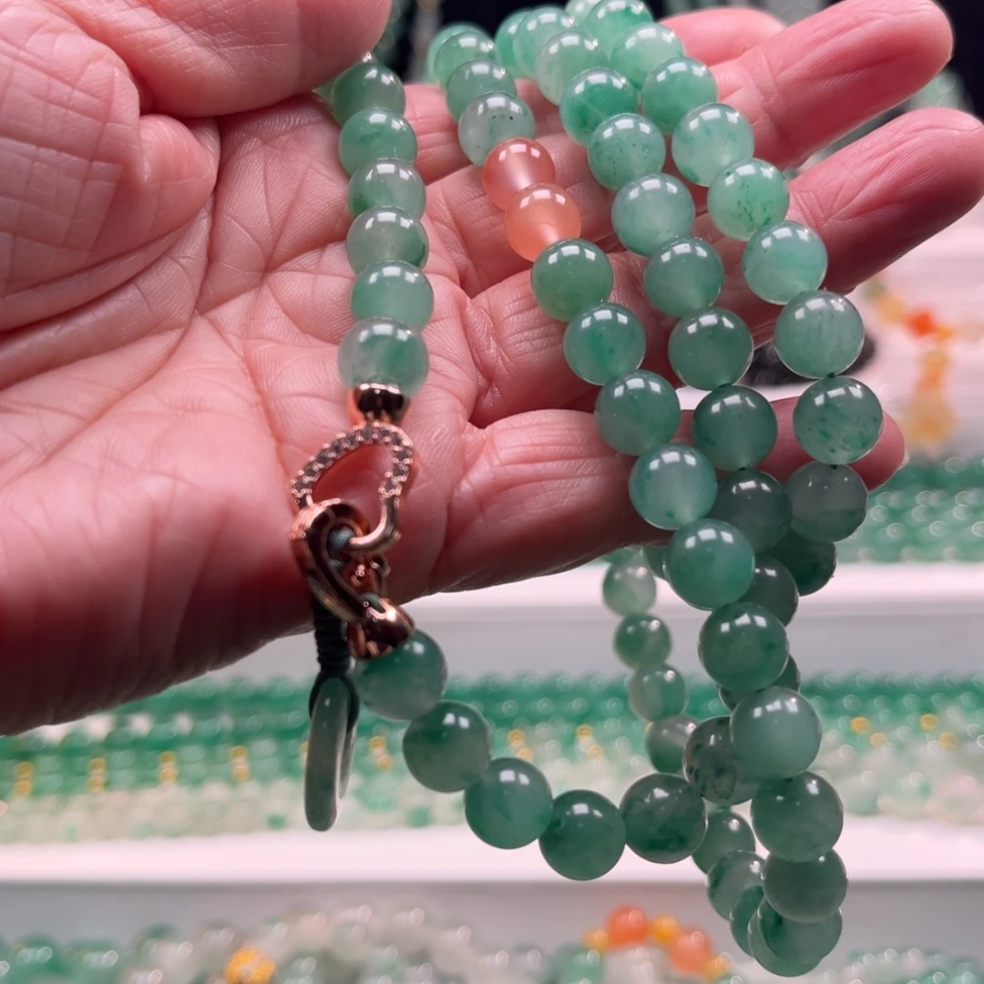 石英质玉合金项链88颗卡8.8