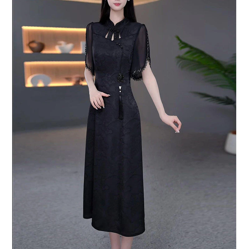 新中式改良盘扣重工连衣裙女2025夏季新款旗袍裙别致超好看裙子潮