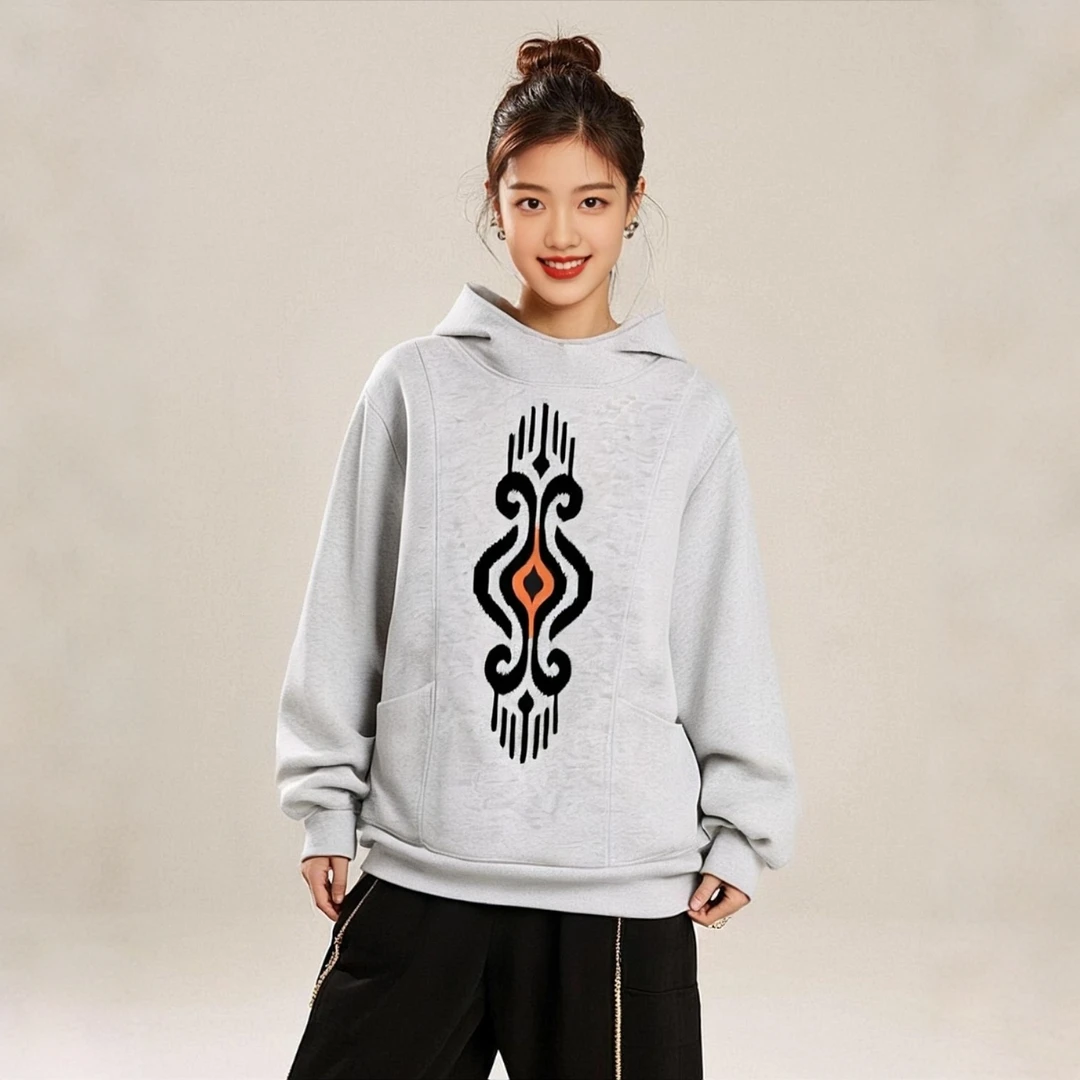 竖条ATLAS1905登山棉连帽双明兜卫衣长袖休闲显瘦百搭时尚卫衣