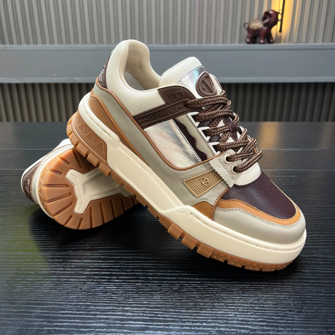 【8ZZ8名品】VLONEVLTN高端欧货男士四季百搭真皮厚低板鞋棕色潮流