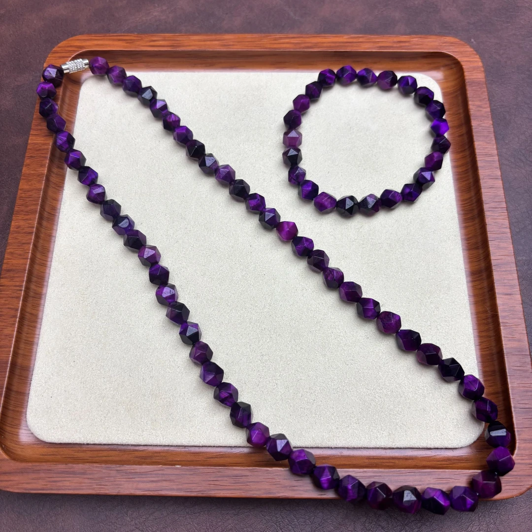 非金属珐琅项链 紫色 切割项链 S193