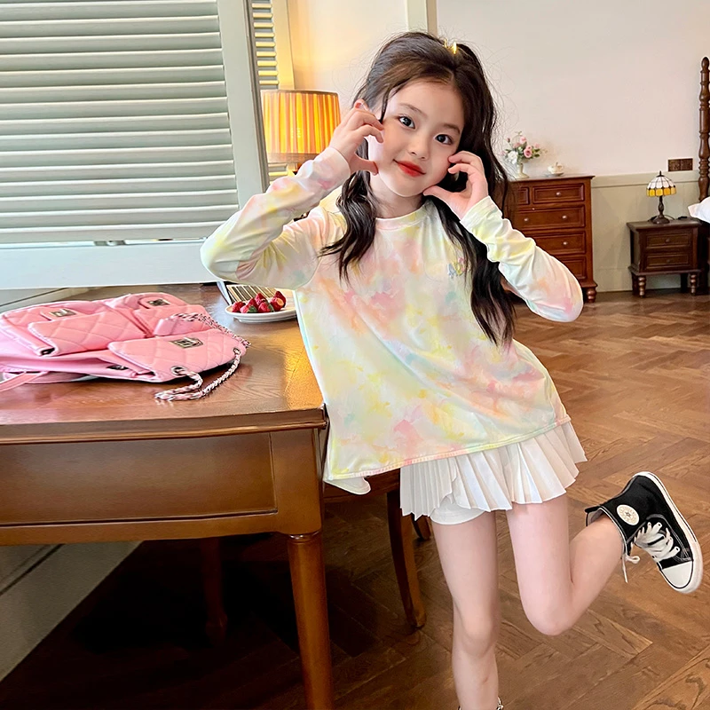 爱你女童夏季防晒套装UPF50+薄款长袖T恤新款儿童宝宝透气防晒衣