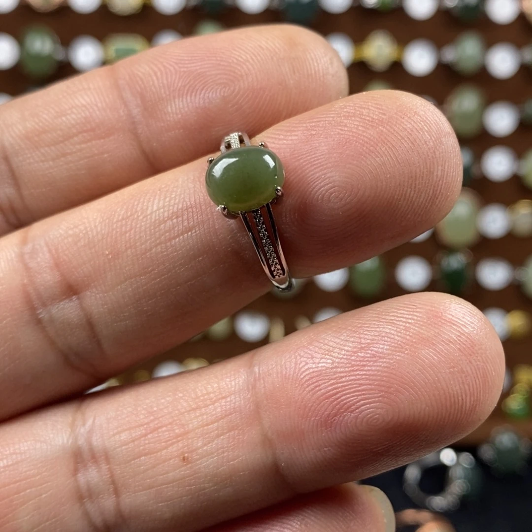 和田玉（青玉）戒指合金