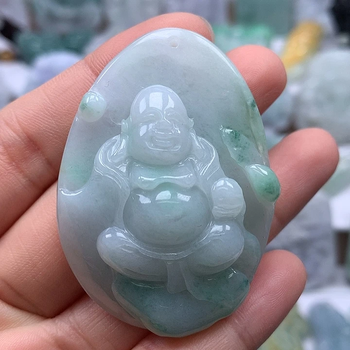 翡翠未镶嵌颈饰逍遥佛福利