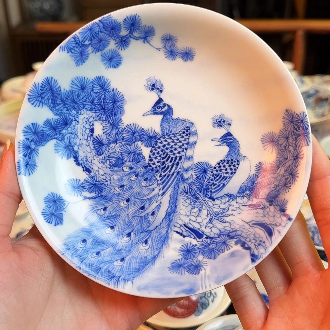 杯柴窑孔雀壶乘纯手绘