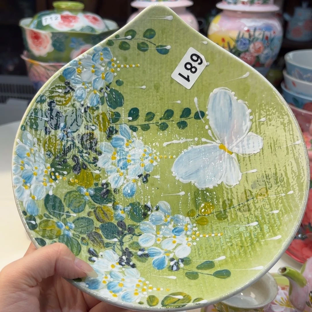 瓷片景德镇手绘高温釉下彩陶瓷茶具