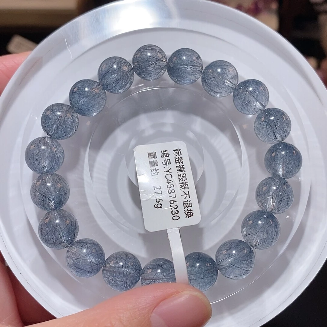 水晶手链未镶嵌F蓝兔毛10.2