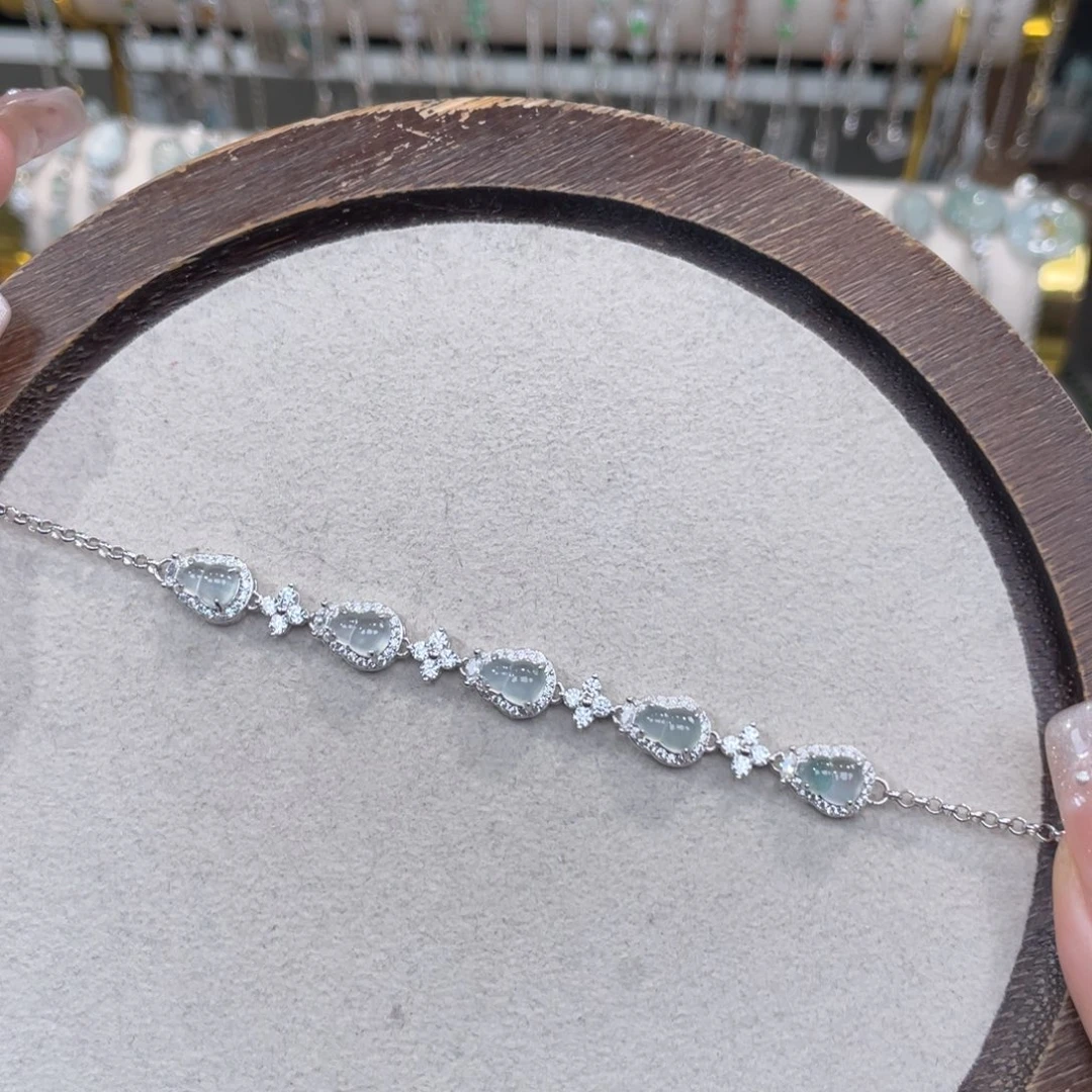 翡翠银S925镶嵌手链