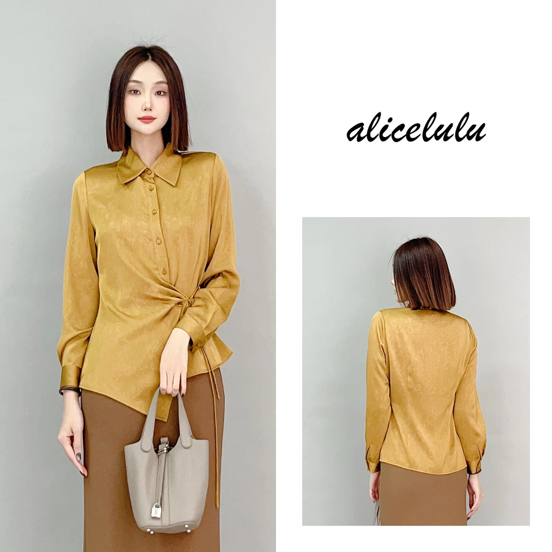 1 ALICE 设计新秀衬衫 别致绑带 暗纹提花 S2141375J