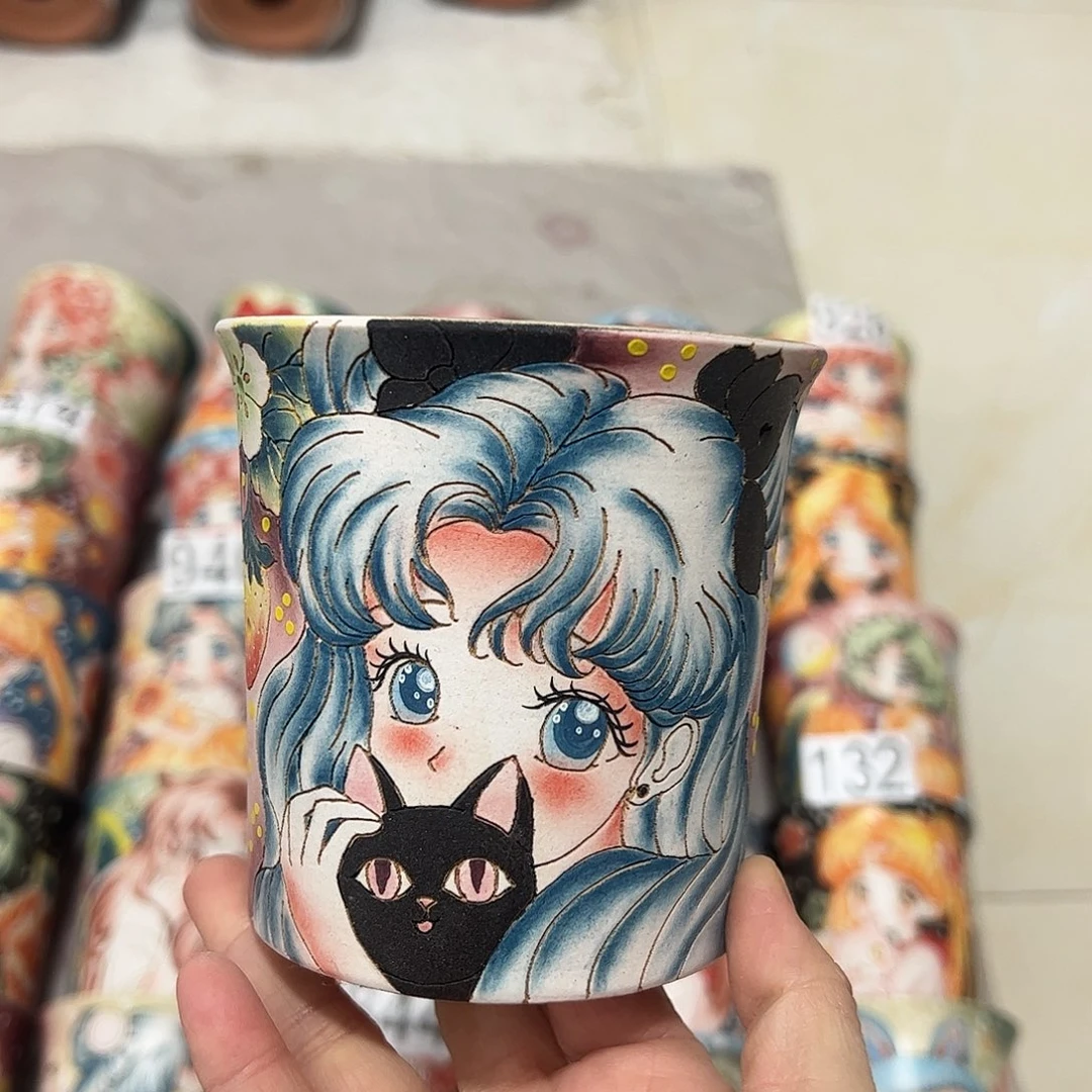 景德镇炫彩手绘口10.5高10