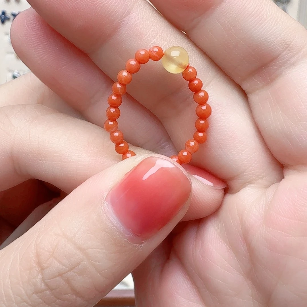 南红玛瑙戒指未镶嵌戒指585