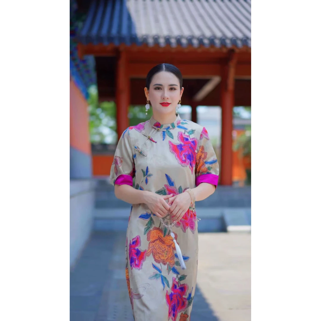 舒雅 | 真丝连衣裙夏季新款新中式国风古典设计师款气质连衣裙